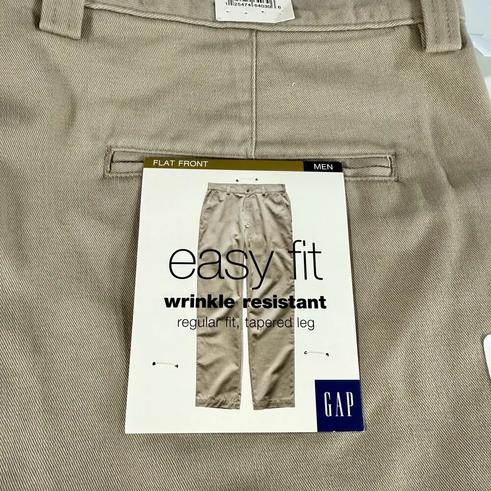 GAP VTG NWT 2 Pairs Men's 40 x 30 Easy Fit 100% Cotton Chino Pants Khakis
